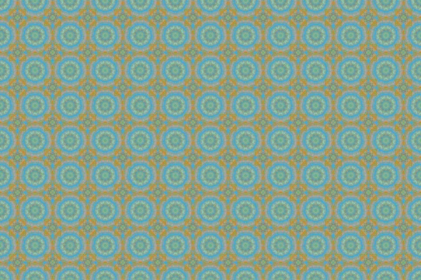 Raster Seamless Damask Pattern Classic Wallpaper Background Ornamental Patter Blue — Stock Photo, Image