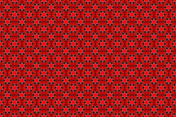 Seamless pattern of raster red, black and pink elements.