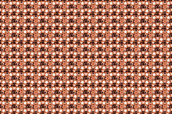 Traditionellt Klassiskt Mönster Bruna Och Orange Färger Abstrakt Prydnad Sömlös — Stockfoto
