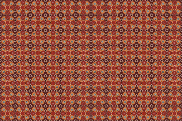 Rasterblume Nahtloses Muster Grauen Roten Und Braunen Farben — Stockfoto