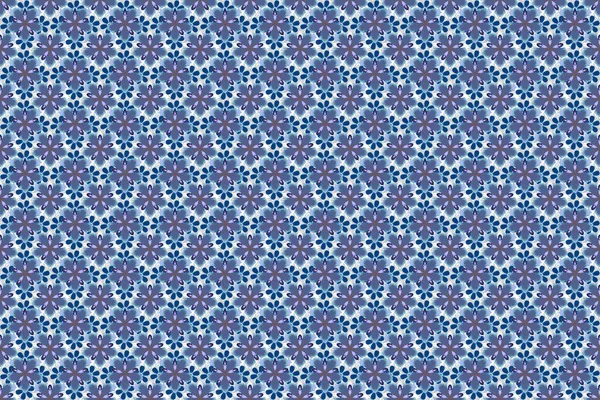 Padrão Sem Costura Azul Vintage Padrão Têxtil Brocado Ornamento Abstrato — Fotografia de Stock