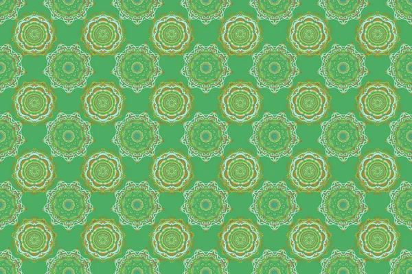 Elementos Decorativos Raster Verde Patrón Inconsútil Vintage Para Decoración Impresión — Foto de Stock