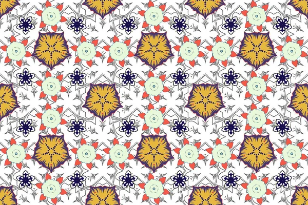 Cute Raster Background Geometric Leaf Ornament Graphic Modern Pattern Seamless — Stock Photo, Image