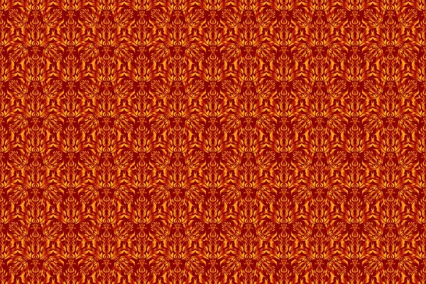 Традиционное Классическое Украшение Восточный Растровый Узор Печати Арабесками Красными Оранжевыми — стоковое фото