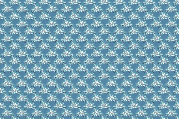ラスター プファリアはシームレスなパターン 青い色のシームレスな花柄 — ストック写真