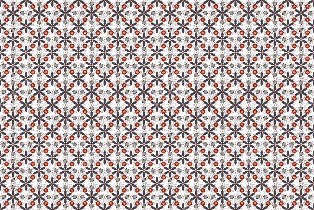 Oriental raster classic pattern. Seamless abstract pattern with gray, beige and blue repeating elements.