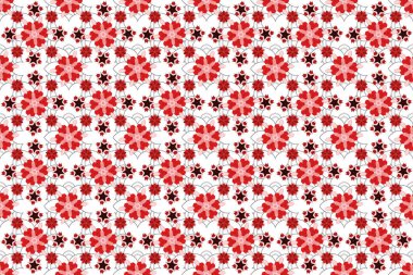 Geleneksel klasik süs. Arabesk ve pembe, kırmızı ve bej elementli Doğu rasterleri..