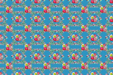 Soyut çiçek arkaplanı. Motley pürüzsüz desen. Pembe ve yeşil küçük çiçekli güzel çiçek deseni.