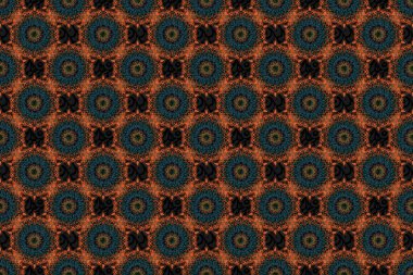 El çizimi çizimi. Doğulu tarzı. Şam, kahverengi, kırmızı ve yeşil renklerde kusursuz desen. Raster klasik çiçek süsü. Kumaş, duvar kağıdı, arkaplan, ambalaj ve kitap kapakları için tasarım.