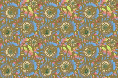 Karmaşık gradyanlı, pürüzsüz bir desen. Soyut geometrik çizim. Kusursuz geometrik desen. Bej ve yeşil elementlerle Geometrik süsleme.