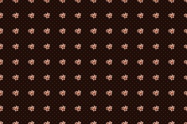 Raster illüstrasyonu. Kahverengi, bej ve turuncu renklerde şirin plumeria çiçekleriyle kusursuz çiçek deseni..