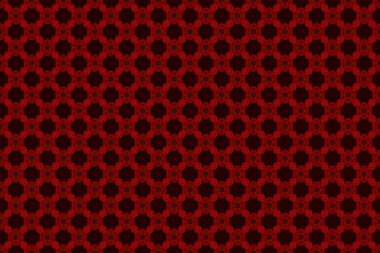 Güzel kırmızı ve siyah el yapımı, pürüzsüz raster çizimi. Zarif, pürüzsüz desenli ve Mandala elementleriyle.