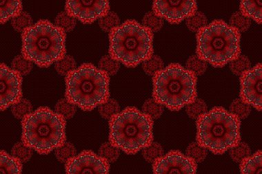 Duvar kağıdı barok, dikişsiz raster arka plan kırmızı, siyah ve bej renkli. Çiçeksiz desen.