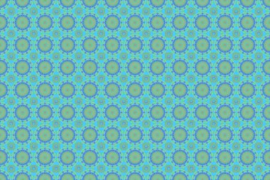 Kış Tatili Örgü Örer Mavi ve Yeşil Daireler, Noktalar ve Kar Taneleri. Kusursuz raster arkaplanı.