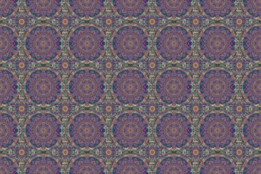 Dekoratif simetri arabesk. Ortaçağ çiçek desenli. Turuncu, mor ve pembe pürüzsüz desenler doğum günü kartı, davetiye ya da afiş için iyidir. Raster illüstrasyonu.