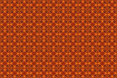 Çiçekler ve yapraklar siyah, turuncu ve kahverengi renklerde..