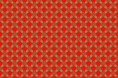 Zarif yeşil, kırmızı ve turuncu pürüzsüz desenli ve Mandala elementli. Güzel el yapımı çizimler..