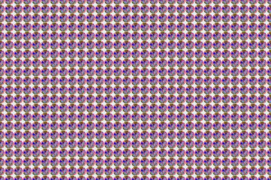 Pembe, mavi ve yeşil renklerde, karışık çiçeklerle kusursuz çiçek deseni. Raster illüstrasyonu.