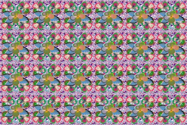 Aquarell Nahtloses Muster Mit Blüten Rosa Und Grünen Farben Trendy — Stockfoto