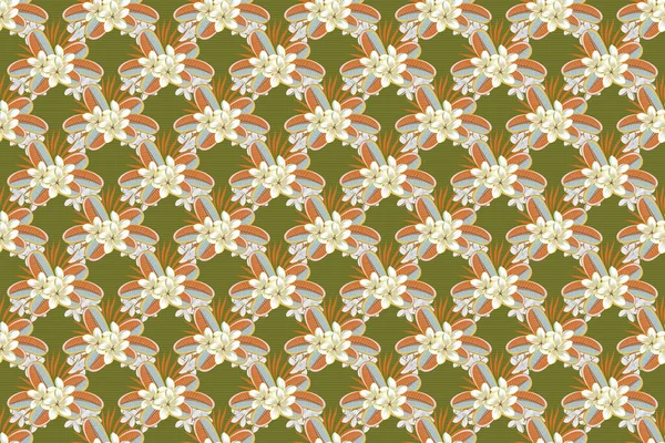 Floraler Druck Wiederholte Raster Plumeria Blumen Muster Modernes Florales Nahtloses — Stockfoto
