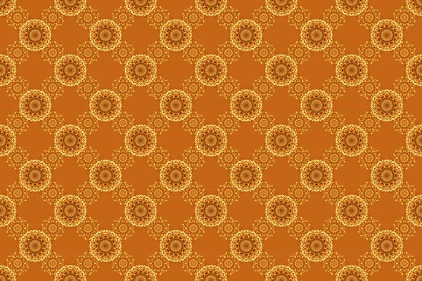Nahtloses Muster Mit Strengen Geometrischen Modernen Elementen Glänzend Orange Braun — Stockfoto