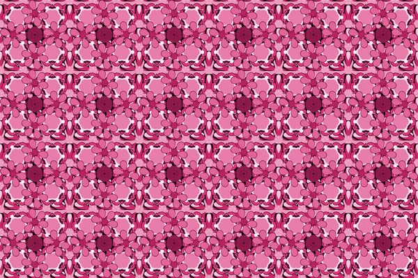 Seamless Pattern Abstrat Flowers Purple Pink Colors Vintage Style Stock — Stock Photo, Image