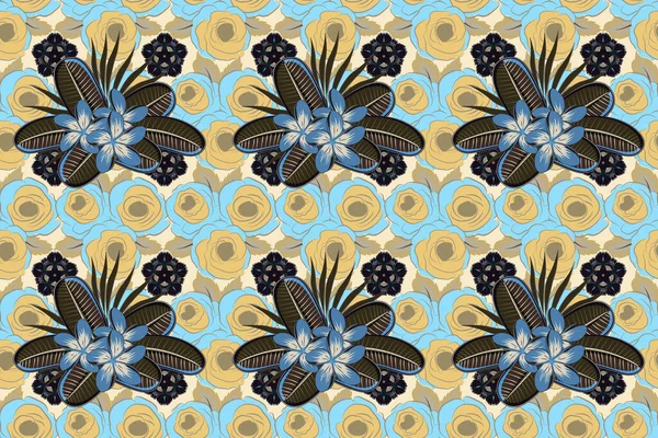 Raster Illustration Soft Aquarell Plumeria Flower Print Nahtloses Muster Grauen — Stockfoto