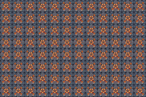 Raster Seamless Pattern Ditsy Flowers Trendy Seamless Floral Pattern Brown — Stock Photo, Image
