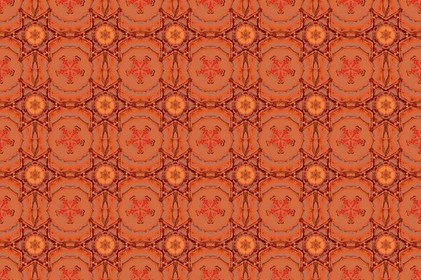 Raster Abstract Design Roze Oranje Rode Kleuren Naadloos Patroon Van — Stockfoto