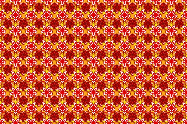 현수막 만다라를 재료들 빨간색 분홍색 노란색 래스터 현실적으로 추상적 물기없는 — 스톡 사진