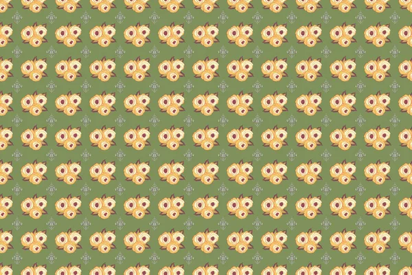 Модний Безшовний Квітковий Diki Print Зеленому Бежевому Жовтому Кольорах — стокове фото