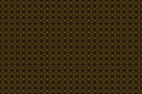Vintage ornamental background with victorian pattern in yellow, green and gray colors. Raster illustration. Seamless damask pattern.