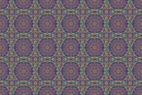 Декоративная Симметрия Арабеска Средневековый Цветочный Узор Оранжевый Фиолетовый Розовый Узор — стоковое фото