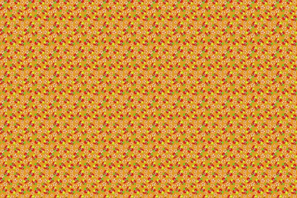 Raster Florales Nahtloses Muster Verschiedene Gelbe Grüne Und Rosa Hibiskusblüten — Stockfoto