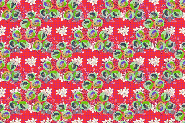 シームレスな花のパターンは ウェブサイトの背景 包装紙に使用することができます ラスターフラワーコンセプト 夏のデザイン ピンク色の葉の自然パターン — ストック写真