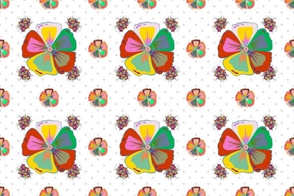 Lindo Fondo Floral Raster Patrón Sin Costuras Flores Colores Rosa —  Fotos de Stock