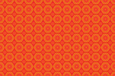 Turuncu, siyah ve kırmızı kar taneleri deseni. Kar taneleriyle şirin, pürüzsüz bir desen..