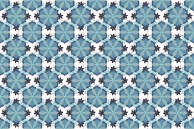 Gri ve mavi renkli çiçeklerle sulu boya deseni. Vintge tarzında moda baskı. Dekorasyon ve tasarım için güzel bir raster deseni. Çiçekli zarif desen, suluboya efekti..