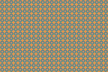 Kart ya da afiş için kusursuz şablon. Doğu ya da Arap, Rusya sanat geçmişi. Stok raster soyut el çizimi deseni sarı, turuncu ve mavi renkli çiçekler.