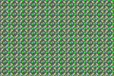 Çiçek arkaplan. Yeşil ve mavi renklerde kusursuz desen.