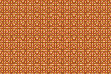 Klasik turuncu, yeşil ve sarı süslemeli, pürüzsüz desenli..