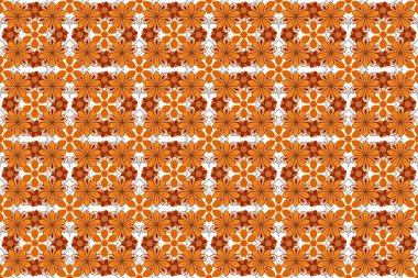 Raster illüstrasyonu. Kırmızı, turuncu ve kahverengi elementlerin biçimlendirilmiş rastersiz dokusu.