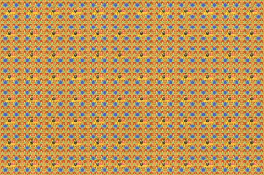 Raster sarısı, turuncu ve kırmızı gül desensiz.