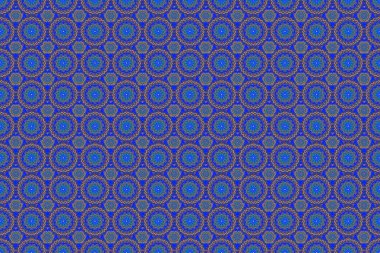 Şatafatlı klasik süs, duvar kağıtları, baskı, tekstil veya kumaş için kraliyet Victoria dönemi dokusu. Raster illüstrasyonu. Mavili, gri ve menekşe renkli barok çiçekli kumaş deseni..