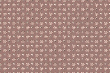 Pembe, bej ve kahverengi renkli moda baskı. Dekorasyon ve tasarım için güzel bir desen. Klasik tarzda Primula çiçekleriyle enfes bir desen. Primula çiçekleriyle suluboya kusursuz desen.