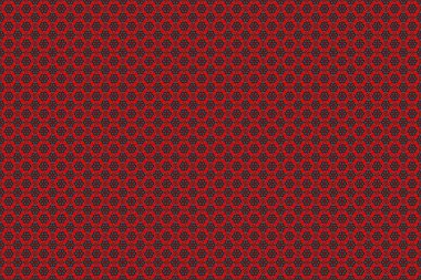 Şık bir şekilde stilize edilmiş çiçekler. Çiçek duvar kağıdı. Gri, kırmızı ve siyah renklerde, pürüzsüz küçük çiçekler..