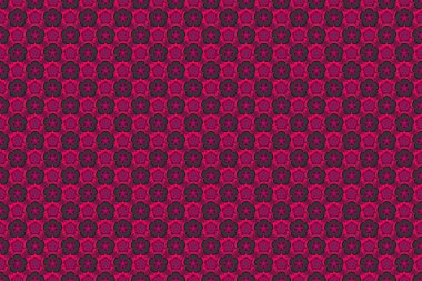 Mor, siyah ve mor tekrarlayan elementlerle modern geometrik kusursuz desen. Kusursuz raster süsü..