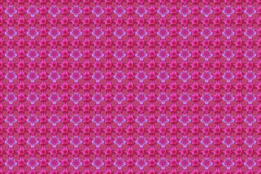 Soyut süslemeler, barok tarzında kusursuz desenler. Geleneksel klasik menekşe, pembe ve mor renkler. Raster illüstrasyonu.