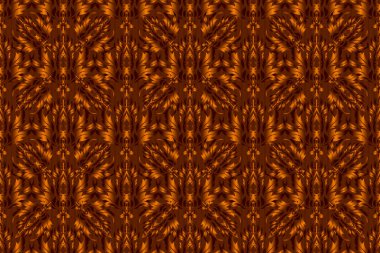 Raster illüstrasyonu. Zarif, turuncu, kahverengi ve kırmızı elementlerle kusursuz bir Noel deseni..