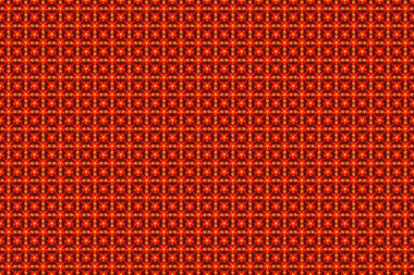 Dekoratif simetri arabesk. Turuncu, kırmızı ve sarı pürüzsüz desen doğum günü kartı, davetiye ya da afiş için iyidir. Raster illüstrasyonu. Ortaçağ çiçek desenleri.